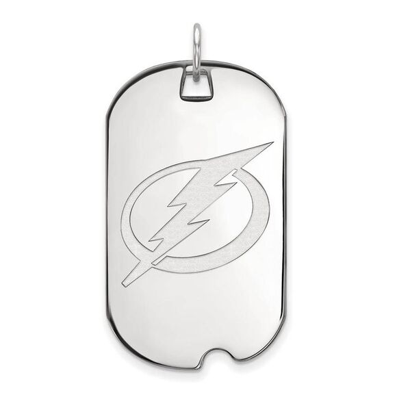 Sterling Silver NHL Tampa Bay Lightning LG Dog Tag Pendant